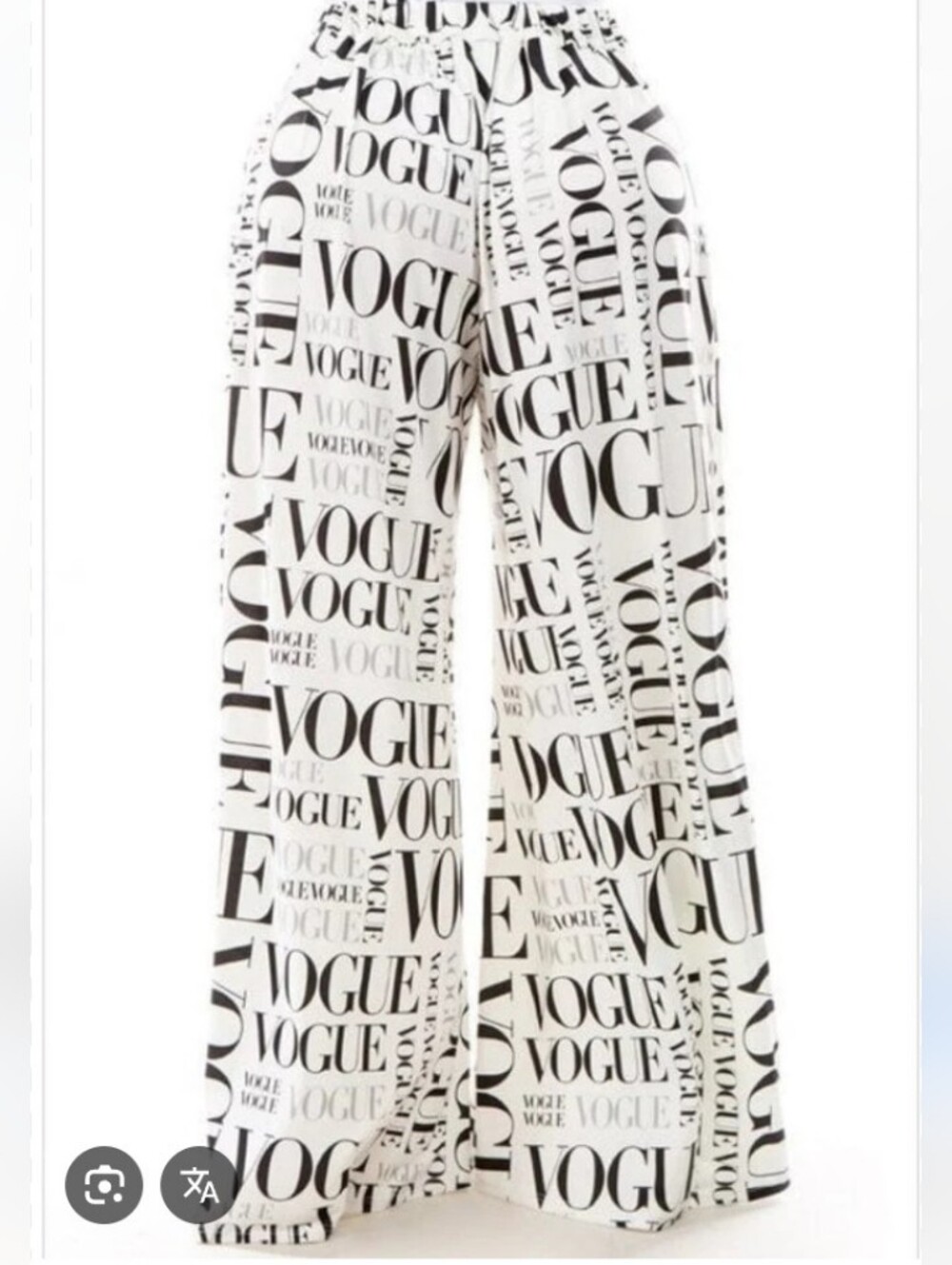 Jasmine White Vogue Print Baggy Pants Size Large